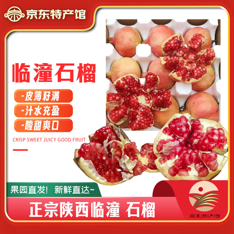 正宗陕西临潼石榴现摘硬籽石榴当季新鲜应急头茬西安特产新鲜水果 4.5-5斤【大果】6枚