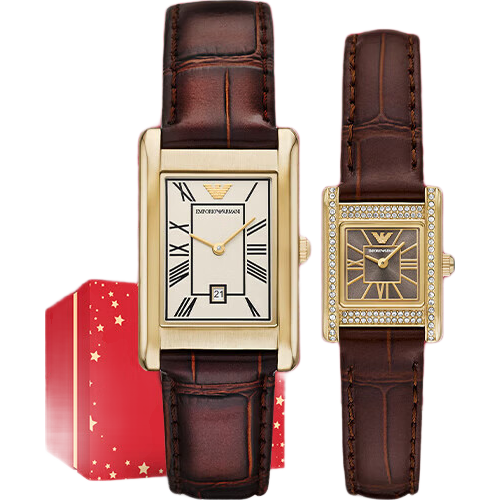 阿瑪尼方盤情侶手表