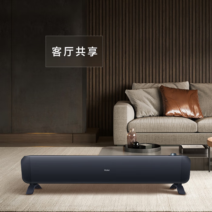 海尔(Haier)家用卧室踢脚线石墨烯电暖器暖风烤火炉家用取暖器防水居浴两用 【定时遥控款】HKS2219