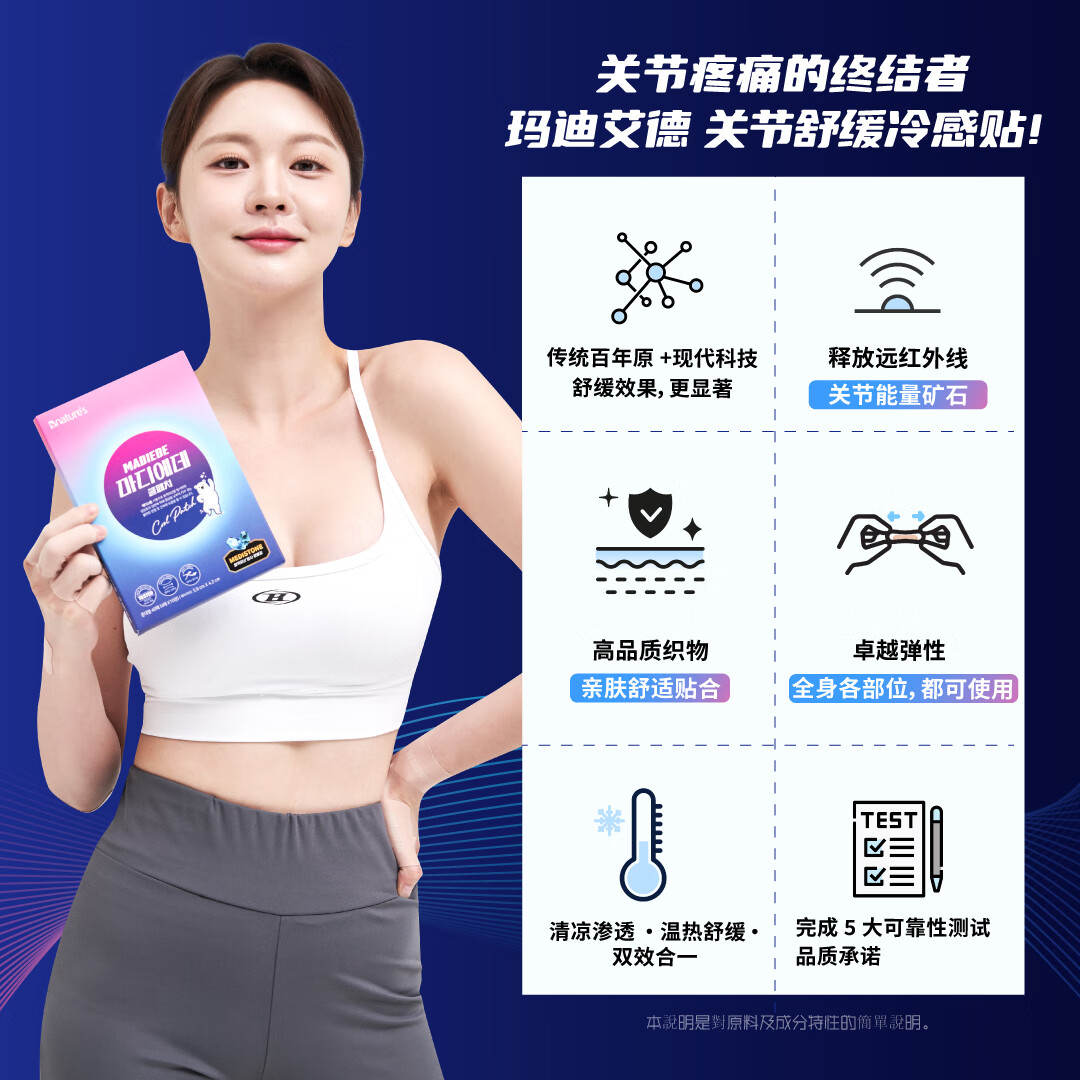 Bnature's韩国技术Madiede关节舒缓远红外热敷冷敷贴膝盖肩颈腰背疼痛缓解 【MADIED】关节肌肉贴｜2盒80贴