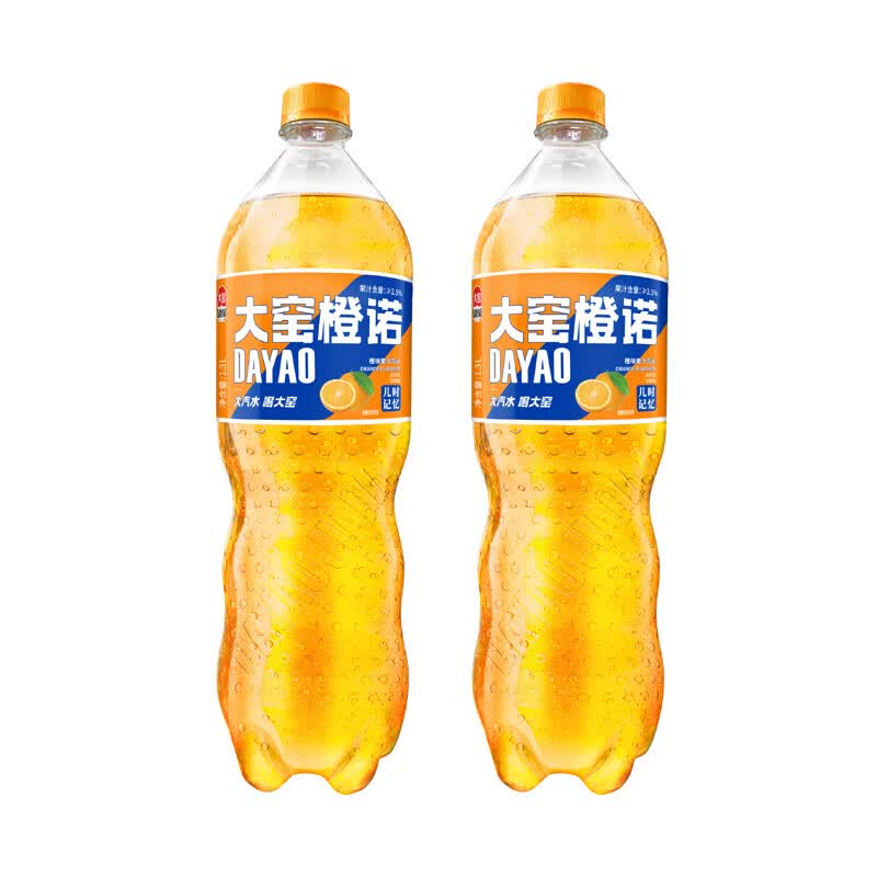 大窑吴京代言大窑果汁汽水嘉宾橙诺荔想碳酸饮料1.3L分享装 橙诺1.3L*2瓶
