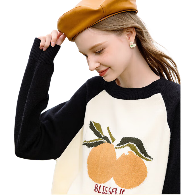 LAGOGO��������ײɫ��ůë��Ů���ȹ�2024�궬���¿�������֯�� �׺�(VW) M 160/38 69Ԫ