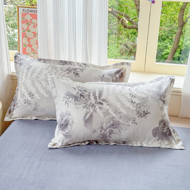 多兰诗（Duolanshi）磨毛四件套 春秋加厚保暖小清新宿舍卡通家用斜纹四件套 晚棠 1.8米 床笠款 被套180*220 四件套