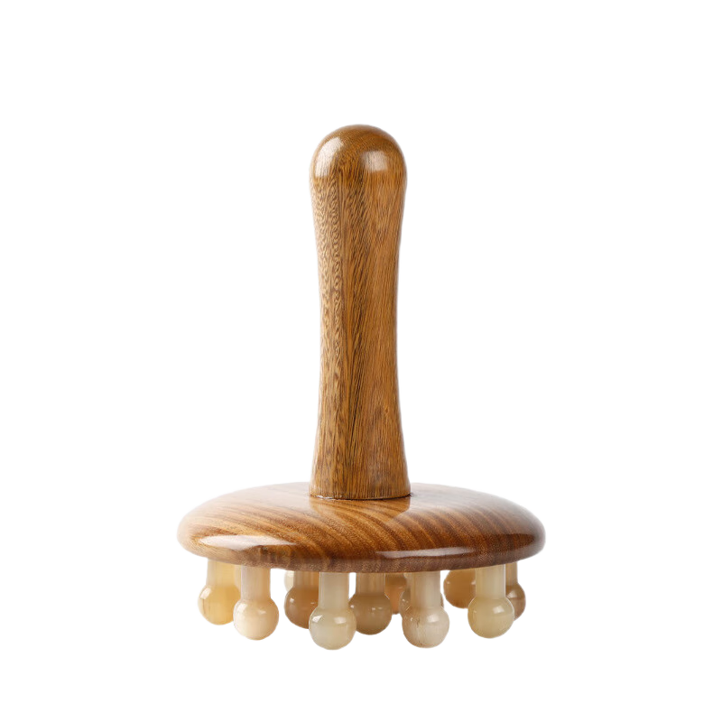 采藥師牛角帶脈經(jīng)絡(luò)刷肚子器脂揉腹疏肝膽腿部刮痧按摩生日禮物高級(jí)小眾 15釘牛角身體刷*1把+老姜油180ml*3