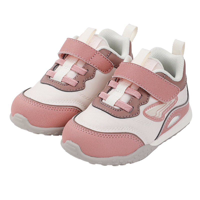 江博士(DR·KONG)秋季男女嬰兒寶寶鞋 簡約拼色步前鞋 休閑透氣魔術(shù)貼幼兒童鞋 粉紅 19 腳長約10.7-11.3