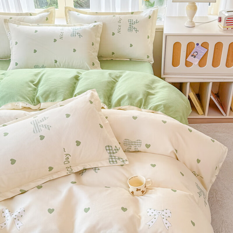 多兰诗（Duolanshi）春秋加厚磨毛四件套 ins四件套花卉田园风格床单被套四件套 伊莎贝拉M 2.0米 床单款 被套200*230 四件套