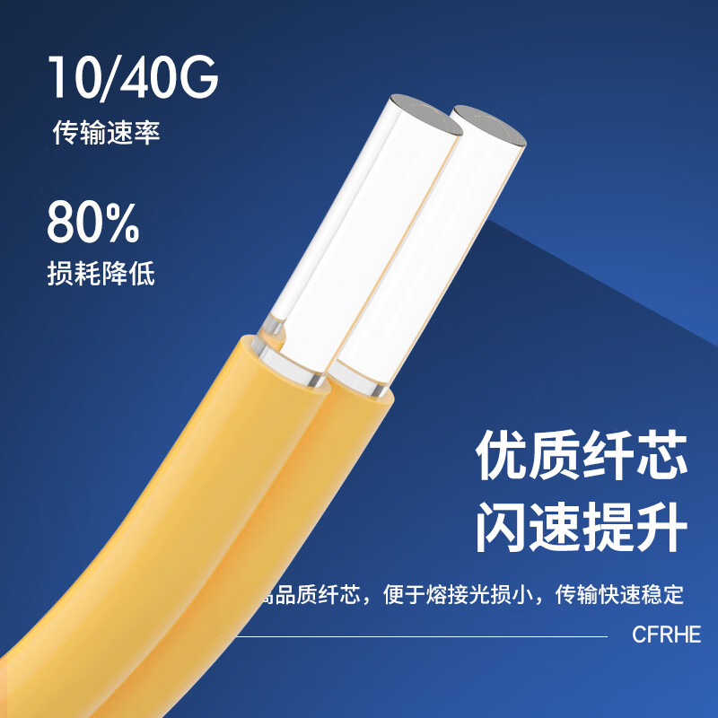 CFRHE 长烽联和电信级光纤跳线 单模双芯SC/FC/LC/ST 光纤线机房收发器尾纤 低烟无卤防鼠抗拉抗弯曲可定制 单模双芯LC-FC 2米