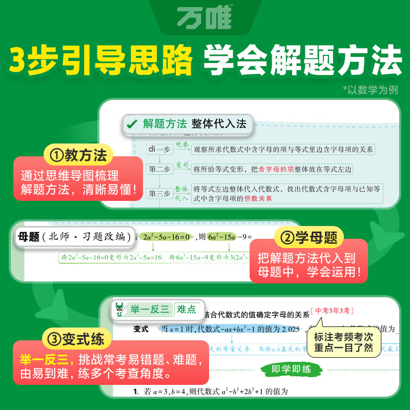 【新版现货!】万唯中考初中母题解法提分技法解题技法举一反三母题解法视频讲解方法初中母题解法举一反三 【全9本】语数英物化道历生地