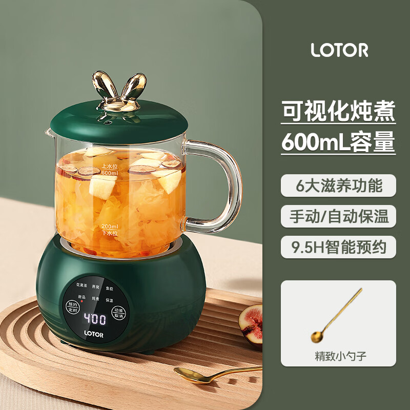 小浣熊養(yǎng)生壺一人小型迷你多功能小養(yǎng)生杯辦公室煮茶壺器2025新款 英倫綠 0.6L