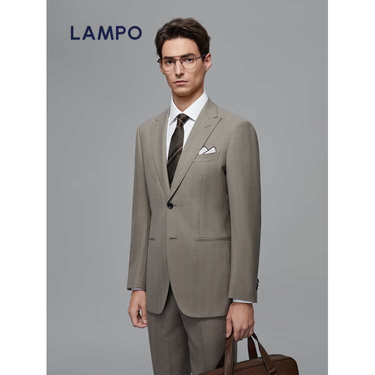 LAMPO/BluePanther西裝男士西裝上衣羊羔毛130S西裝運動夾克男士 杏色 52 C