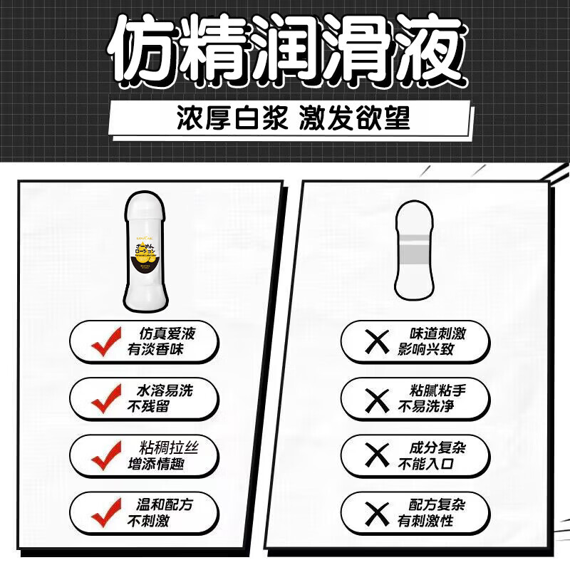 爱威康仿真润滑液大容量300ml 夫妻房事水溶性免洗润滑油成人用品 男汁白仿精液1瓶