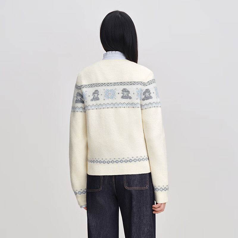 乐町【费尔岛】针织开衫女秋冬新款内搭上衣 云雾白（现货） L