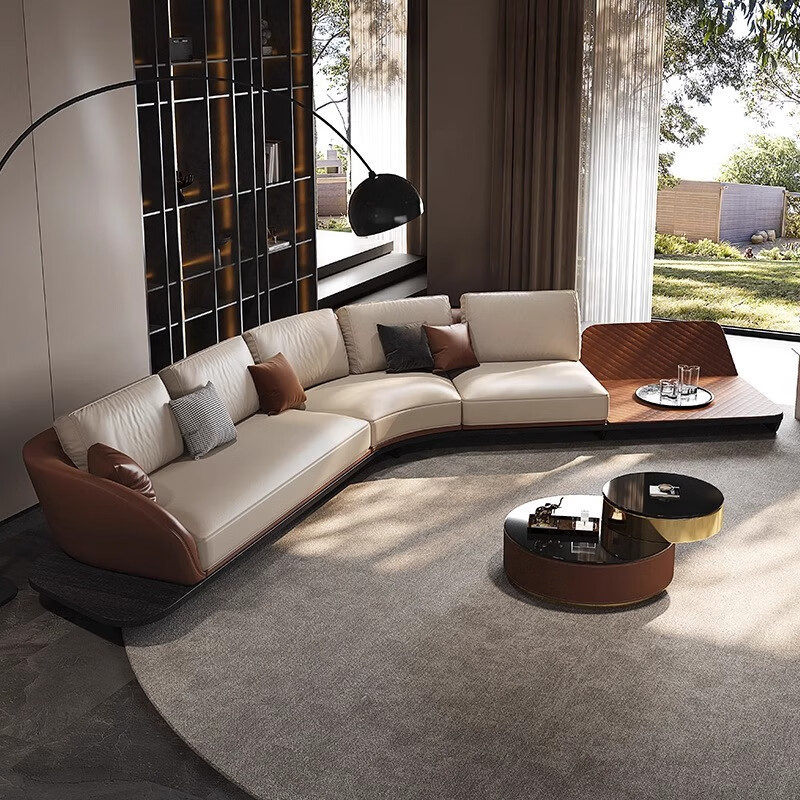 斯帝羅蘭法拉利沙發(fā)意大利異形真皮迪麗熱巴意式極簡弧形別墅 S-I接觸面真 4.2*3.46米(接觸面真皮)