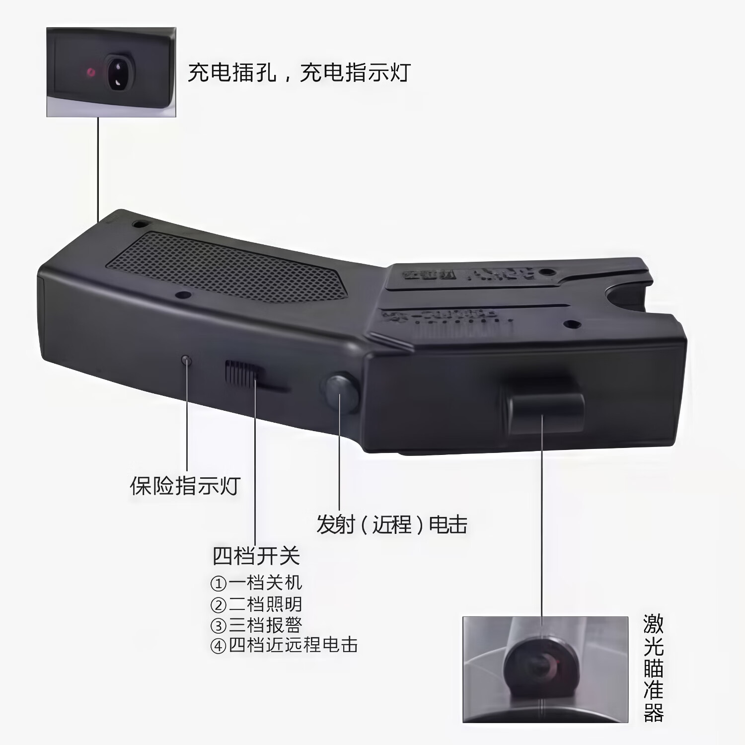 新款taser002红外装备泰瑟防身器科技户外自驾车载便携式手电筒 taser-002便携战术包套装