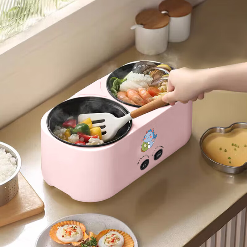 德国全自动双胆电饭煲多功能电煮锅家用电炒锅鸳鸯电热火锅煲汤锅 3.6L 机械款-特大号-双倍控温 煎炒煮蒸高效-不锈钢蒸笼