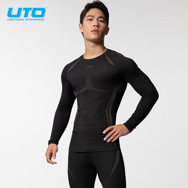 悠途（UTO） 冬季滑雪速干衣男女保暖透气跑步登山内衣無界单导速干套装 经典黑（男） 2XL 京东折扣/优惠券