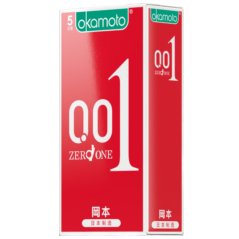 冈本（OKAMOTO）避孕套 001超薄5片 男女用润滑0.01mm安全套套成人情趣计生用品