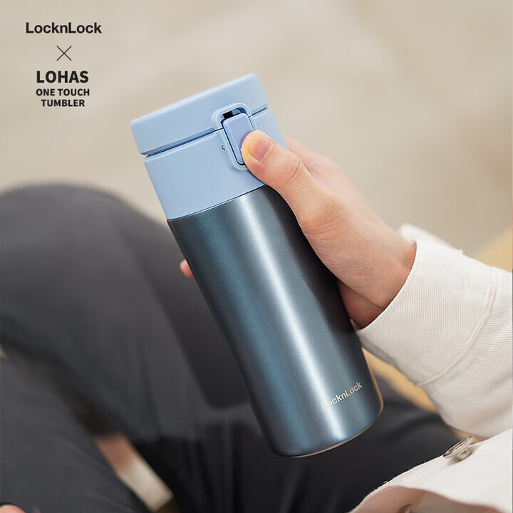 乐扣乐扣(LOCK&LOCK)鎏金弹跳保温杯男保温杯女水杯子男女商务杯中秋节礼物 LHC3280BLU-蓝 360ml 京东折扣/优惠券