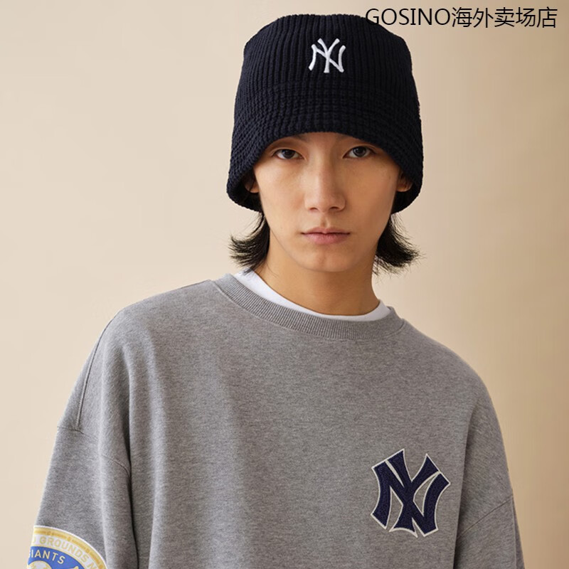 NEW ERA纽亦华MLB百搭休闲保暖针织帽男女同款情侣款 黑色 ML