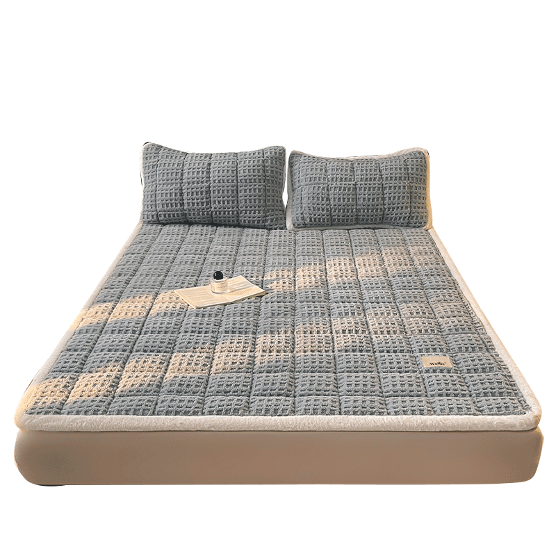 百亿补贴：无印良品牛奶绒床单冬季加绒加厚1.8x2米床盖毛绒被单珊瑚绒毛毯子铺床单 华夫格-雅灰 【加绒加厚 保暖舒适】 180x200cm单床单【适用1.8m床】 71.03元