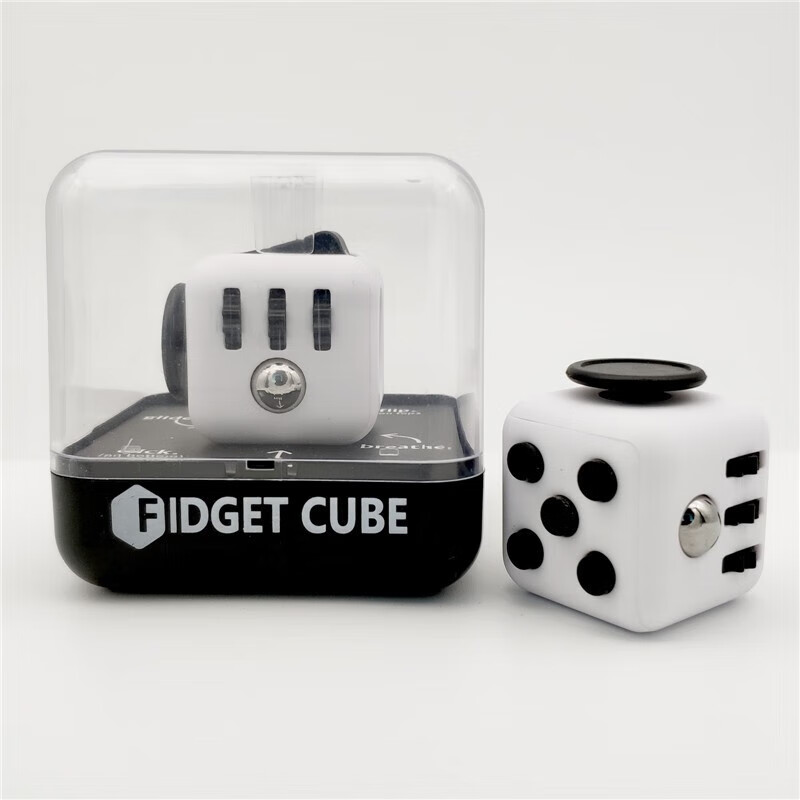 禮加心減壓骰子魔方fidget cube三代解壓神器減壓玩具送男生日禮物圣誕 FIDGET CUBE白黑