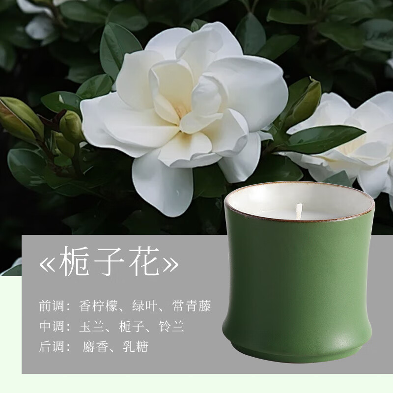 舒居（SHUJUHOME）香薰蠟燭浪漫香氛蠟燭燭臺表白蠟燭家用無煙杯蠟生日禮物 梔子花
