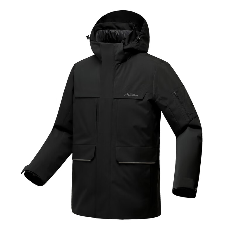 雪中飞新款男士休闲短款羽绒服冬季新羽绒外套保暖防风舒适 黑色|8056 XL /180/96A