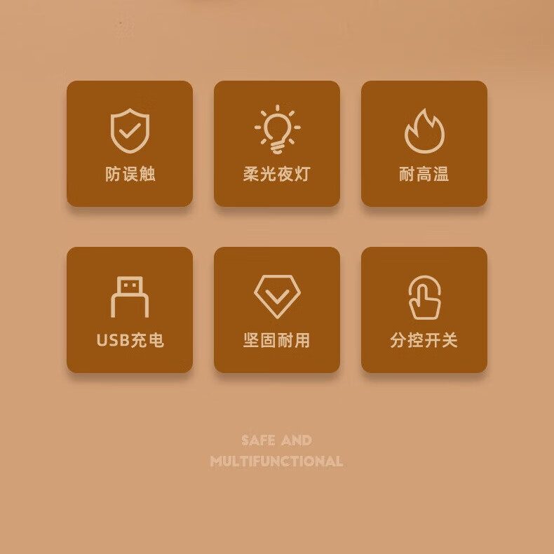 公正午纯铜插座带夜灯带USB插线板无线转换器家用宿舍办公桌一转多位排插板/拖线板/接线板 无开关一转二