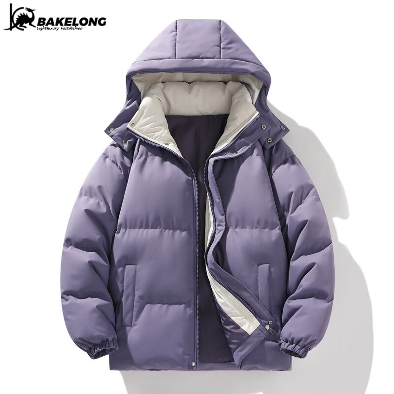 巴克龙 男连帽棉衣棉服 卡其色