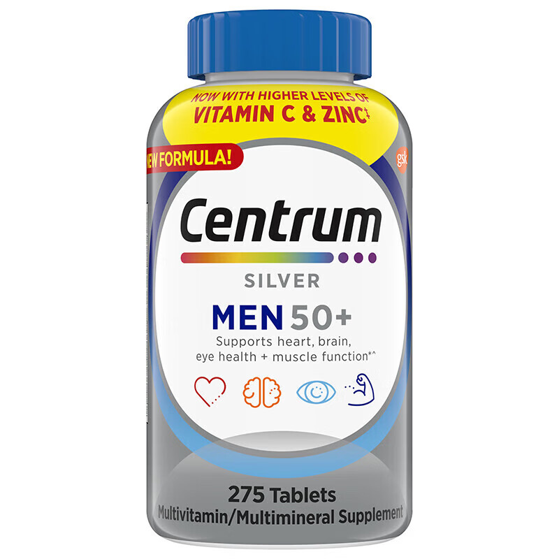 善存中老年男士复合维生素 50+男性补充多维矿物质 50+男士 275粒