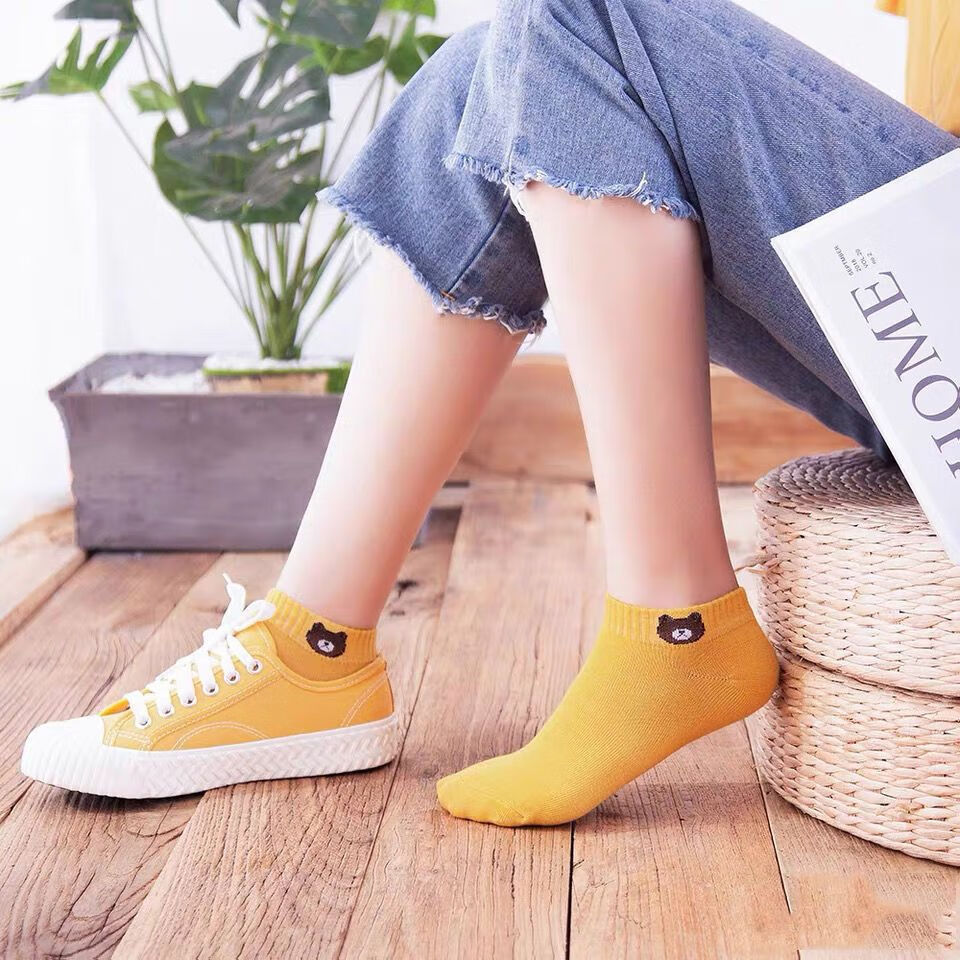 雅鹿女士短袜子四季透气吸汗小熊船袜学生休闲袜高弹抑菌防滑浅口袜子 划算不到1元】小熊船袜【20双】 均码 雅鹿 10A抑菌/高弹透气/抗起球