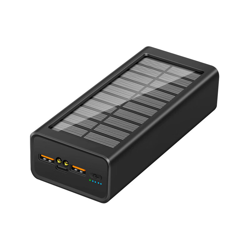 PSOOO快充30000毫安大容量太陽(yáng)能筆記本充電寶便攜移動(dòng)電源 黑色 30000毫安