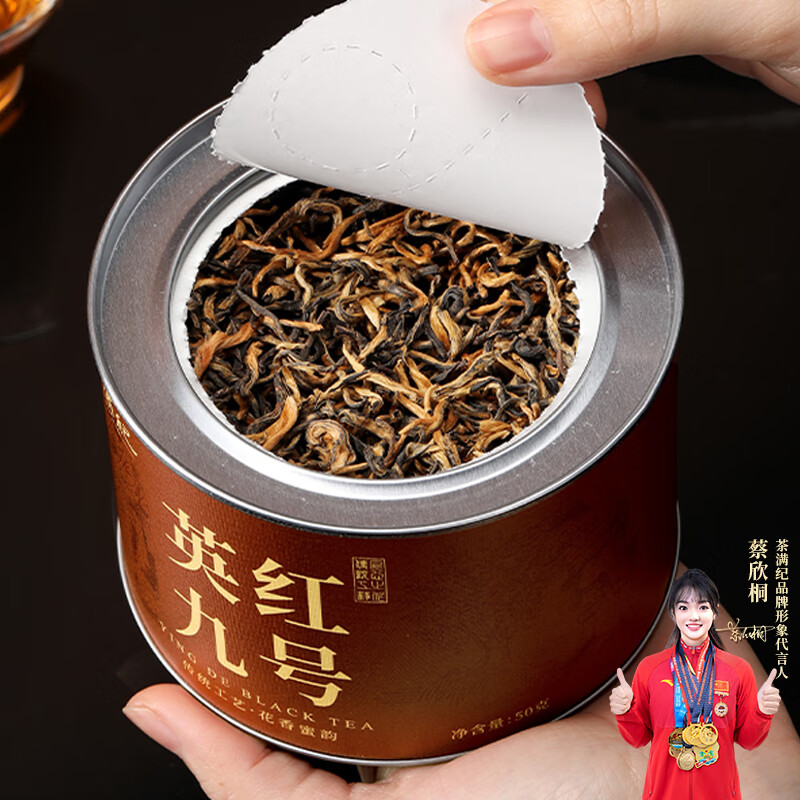 茶满纪广东特产红茶英红九号核心原产地自饮口粮茶罐装红茶50g功夫红茶
