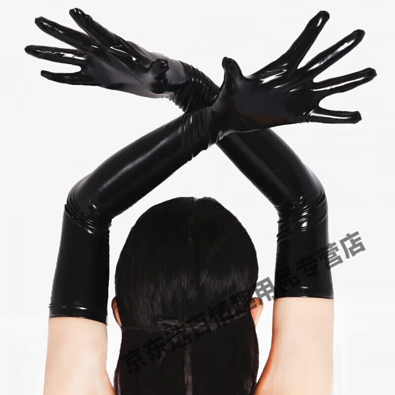 罗沐乳胶紧身衣胶衣连胶氨亮面长手套女仆表演夜店cosplay女士胶 油面