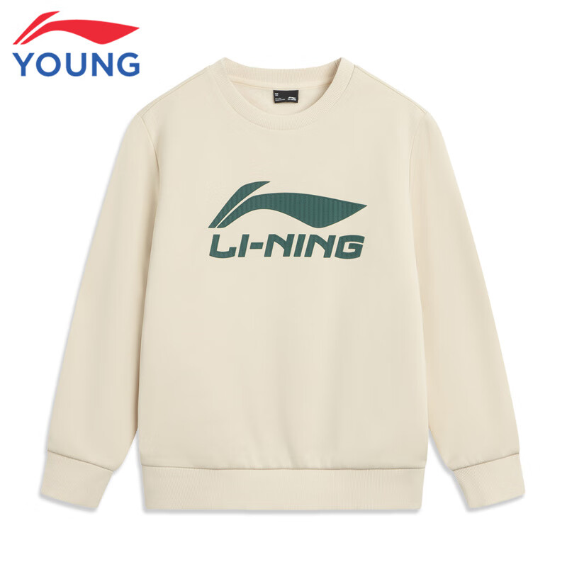 李宁童装儿童卫衣男女大童加绒保暖套头宽松运动上衣150YWDV527-3