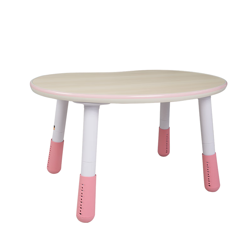 lamami 兒童寶寶小孩閱讀學(xué)坐沙發(fā)凳椅花生桌學(xué)習(xí)書桌椅卡通高彈海綿701 單桌-粉色木紋花生桌加厚款-適合3歲以上 PP料+E0板 80cm