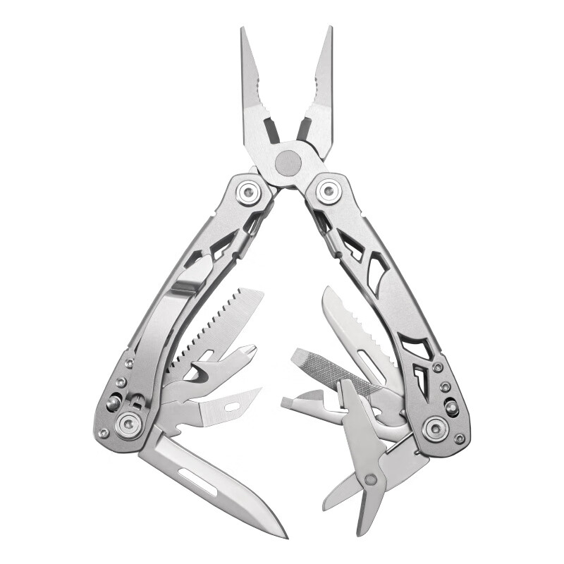 鸿丰锐狮多功能折叠钳户外露营组合工具迷你剪刀便携战术装备钳子 锐狮(银色)
