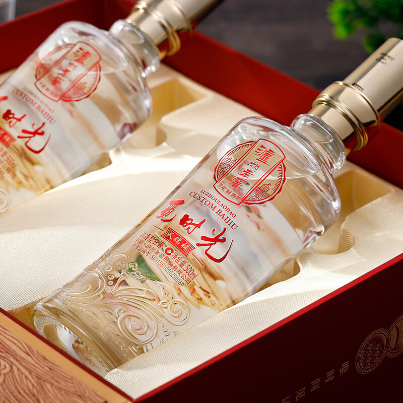 泸州老窖股份有限公司出品  送礼收藏自饮 浓香型白酒 52度  52度 500mL 2瓶 泸州老窖 觅时光高端礼盒