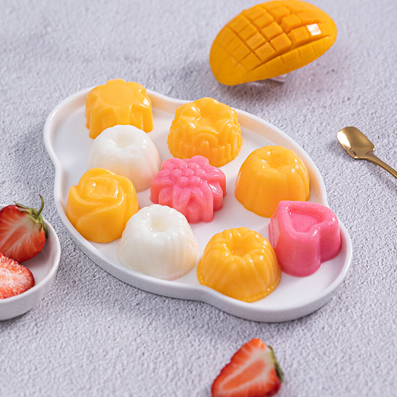 廣禧布丁粉1KG雞蛋芒果牛奶草莓豆花布丁果凍粉甜品奶茶店用原料 草莓布丁粉 1KG