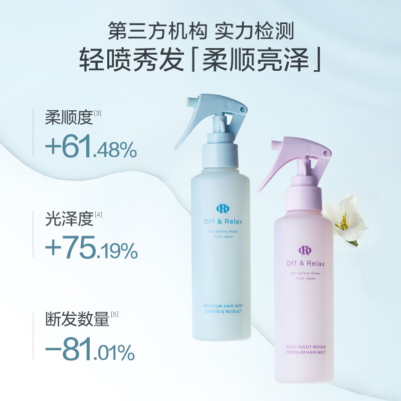 OFF＆RELAX【新品抢先购】柔顺保湿护发润发精华 烫染修护防毛躁营养发喷 蓬松清爽护发喷雾150ml