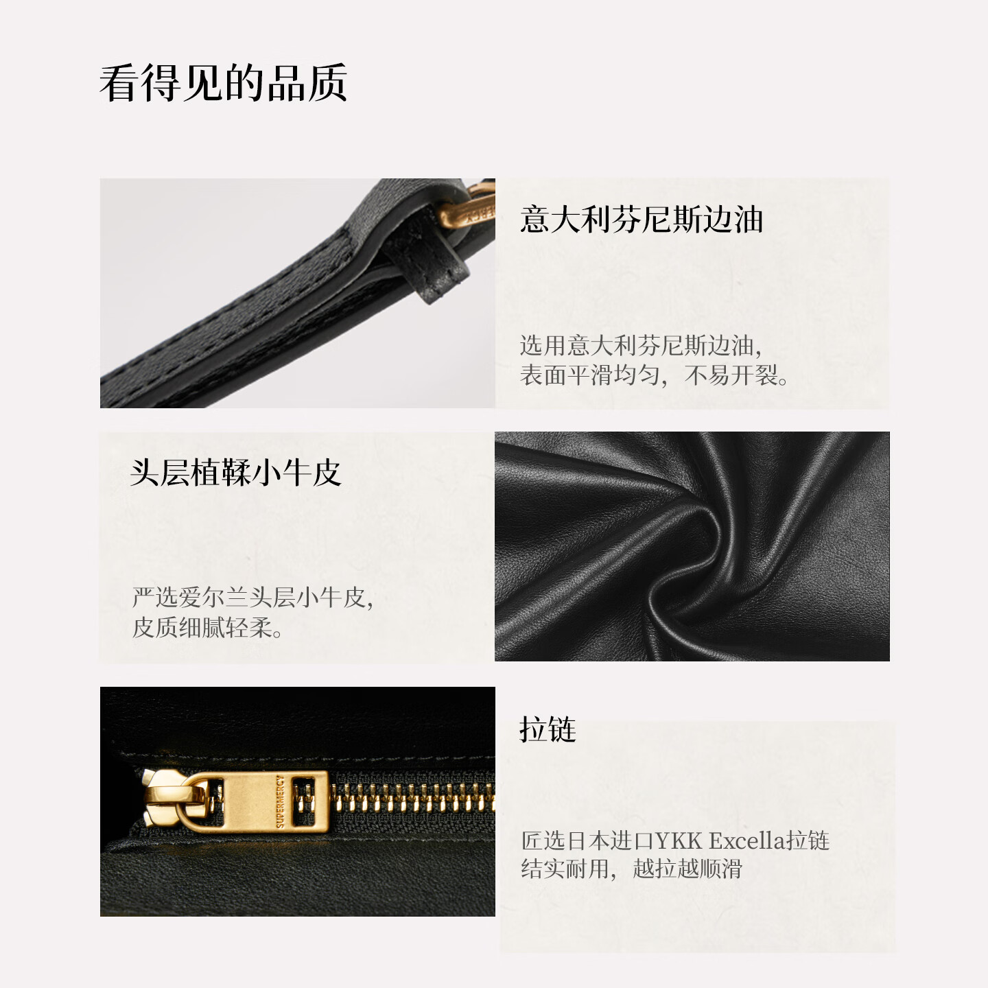 直见【38节礼物】吟风波士顿包轻奢头层真牛皮百搭单肩斜挎枕头女包 墨黑色