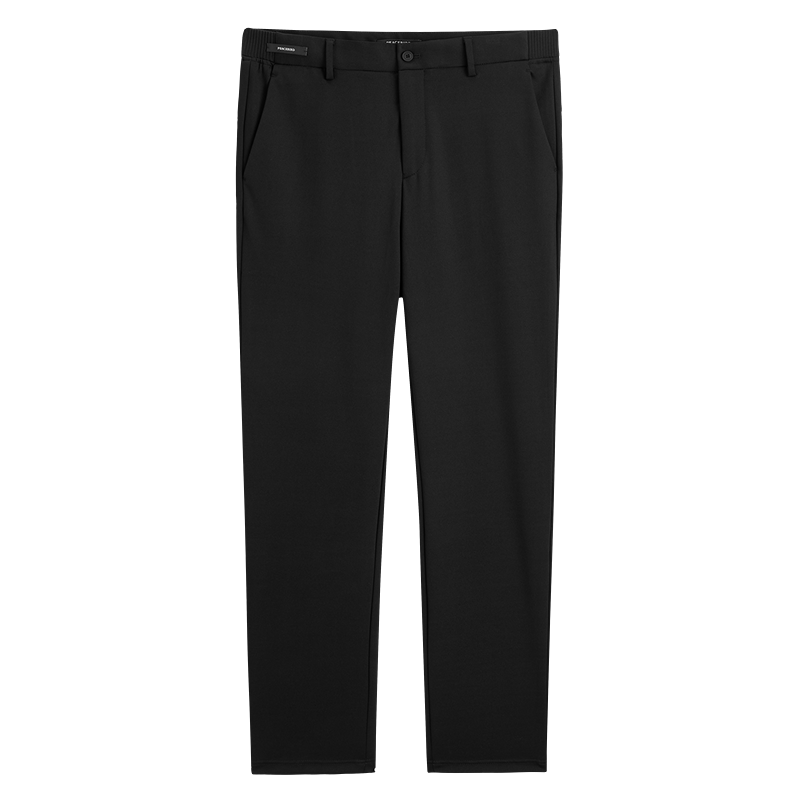 太平鳥男裝休閑褲四面彈黑色西裝褲 B1GBE4257 黑色1 32