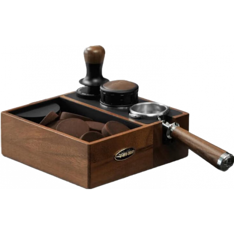 MHW-3BOMBER轟炸機(jī)轟炸機(jī)實(shí)木渣盒咖啡吧臺手柄支架壓粉座敲渣桶器具收納盒 多功能渣盒-51-54mm通用-升級版