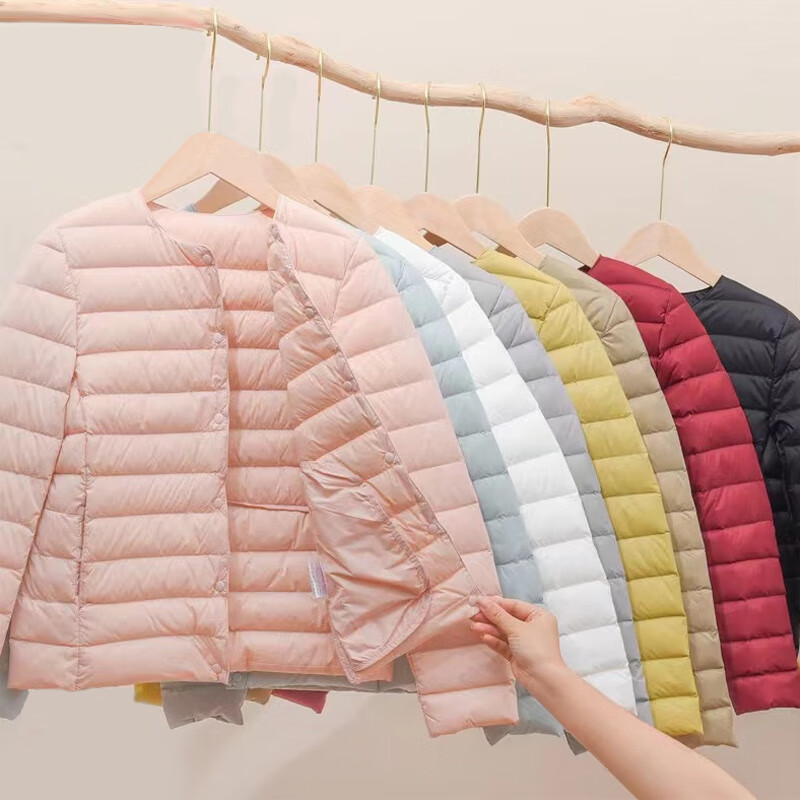 胖东来绒棉服内胆反季处理轻薄女短款2025新款胖东来同款 棉衣水蓝色 明天恢复69 2XL 110-120斤