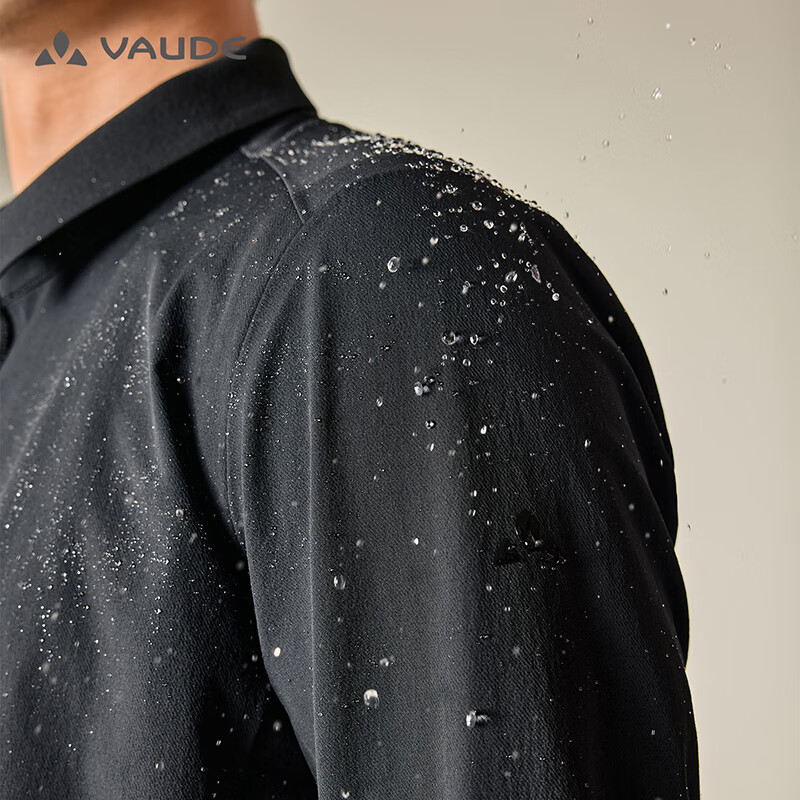 巍德(VAUDE)软壳衣CORDURA防风防水商务行政夹克男防刮蹭简约通勤外套男翻领 VAUDE黑-503 M【推荐身高170-180,130-140斤】