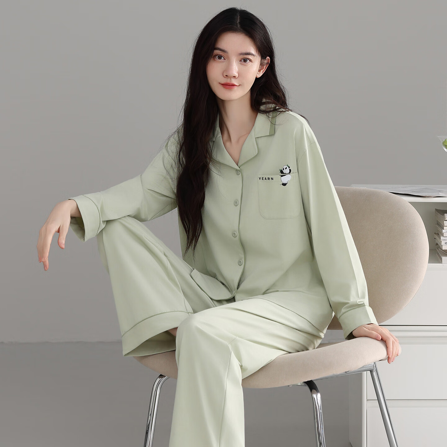 莫代尔100%纯棉睡衣女款2026新款春秋女士长袖秋季软和家居服套装秋冬款 M8071 L 100-120斤 极速发货