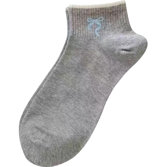 纯欲风双排蝴蝶结袜子短筒可爱低帮短袜运动风薄透花边女袜 纯欲女袜（新客专享1双装） 均码