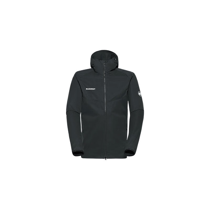 MAMMUT猛犸象 GRANITE户外连帽防风软壳欧版冲锋衣 张若昀同款黑色 L