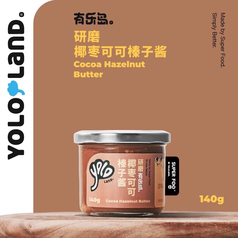 有樂島/椰棗可可榛子醬 巧克力醬可可醬榛子醬涂抹吐司面包 椰棗可可榛子醬140g