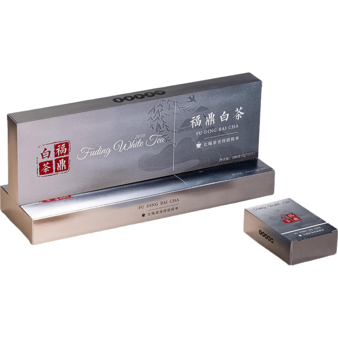 悠茗山福鼎白茶小方片铁盒装枣香老白茶寿眉紧压茶饼年货节便携礼盒装 2018年寿眉老白茶 100g*1件